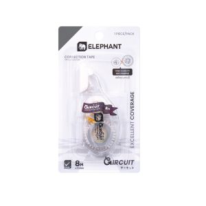 เทปลบคำผิดตราช้างรุ่น เซอร์กิต 5มม. x 8ม. สีขาว