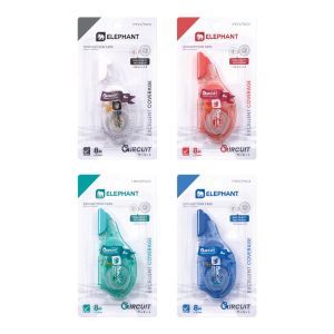 เทปลบคำผิดตราช้างรุ่น เซอร์กิต 5มม. x 8ม. คละสี