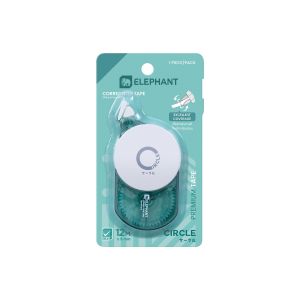 เทปลบคำผิดตราช้างรุ่น เซอร์เคิล 5มม. x 12ม. สีเขียว