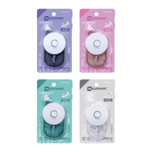 เทปลบคำผิดตราช้างรุ่น เซอร์เคิล 5มม. x 12ม. คละสี