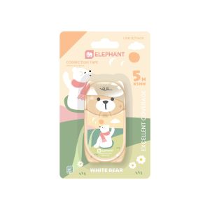 เทปลบคำผิดตราช้าง รุ่น ไวท์ แบร์ 5มม.x5เมตร