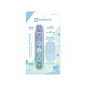 เทปลบคำผิด & ไฮไลท์เตอร์ ตราช้าง รุ่นกาแล็กซีพาสเทล ฟ้า+เขียว