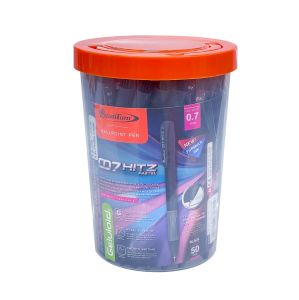 ปากกาลูกลื่น 0.7 มม. Quantum 007 Hitz Pastel หมึกดำ (ด้ามคละสี) (กระบอก 50 แท่ง)