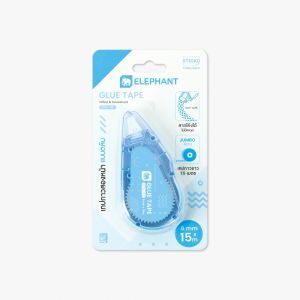 เทปกาวสองหน้าแบบตลับตราช้าง รุ่น GT6-115 (6มม.X15ม.) สีฟ้า