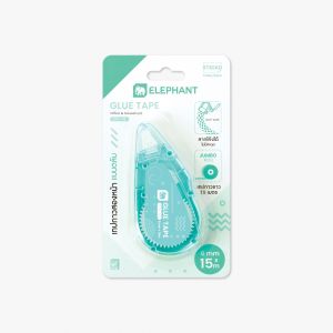 เทปกาวสองหน้าแบบตลับตราช้าง รุ่น GT6-115 (6มม.X15ม.) สีเขียว