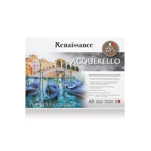 สมุดวาดเขียนสีน้ำสันกาวเรนาซองซ์ อาร์ตติส 25% Cotton A3 300G 12แผ่น