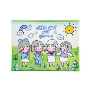 กระเป๋าซิปพลาสติก A4 ตราช้าง ซิบบิลแอนฟลาวเวอร์ สีเขียว