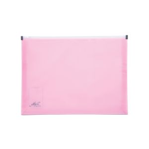 กระเป๋าซิปพลาสติกขยายข้าง เอลเฟ่น ZT01 สีชมพู