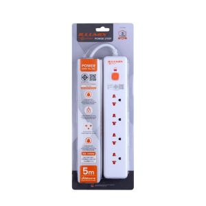 ปลั๊กไฟ ตราช้าง Illumix  4105S 4 ช่อง 1 สวิตซ์ 5 เมตร สีขาว