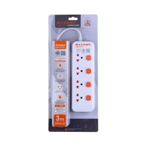 ปลั๊กไฟอิลลูมิกซ์รุ่น 4403S 4ช่อง 4สวิตซ์ 3เมตร สีขาว