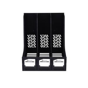 กล่องเอกสารพลาสติก 3 ช่อง ตราช้าง สีดำ