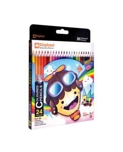 สีไม้ ตราช้าง แท่งยาว 24 สี 