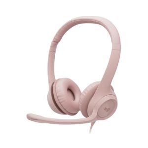 หูฟังพร้อมไมโครโฟน Logitech USB Headset H390 สีชมพู