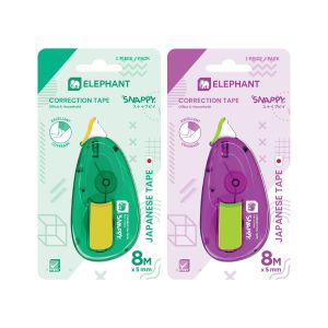 เทปลบคำผิด ตราช้าง Snappy 5มม. x 8ม. คละสี