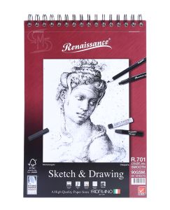 สมุดสเก็ตช์ (ร้อยลวด) Renaissance & Fabriano รุ่นR701 ขนาด A4