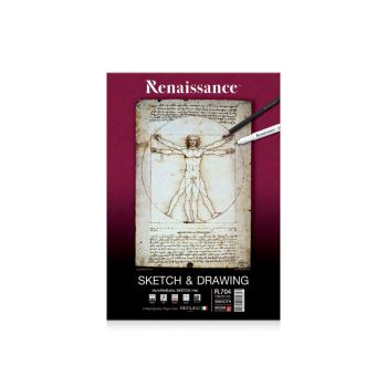 สมุสเก็ตซ์ผิวเรียบสันกาว 90แกรม 60แผ่น เรนาซองซ์รุ่น R-704 A5