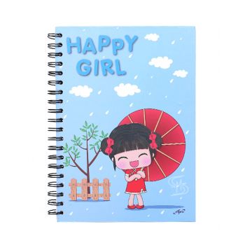 สมุดปกแข็งริมลวด ขนาด B5 ลาย Fancy EF-102 ELFEN
