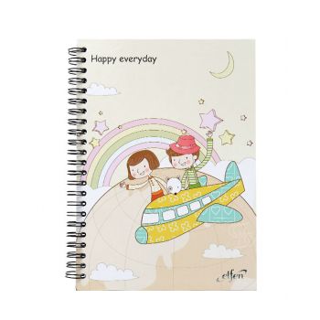 สมุดปกแข็งริมลวด ขนาด A5 ลายแฟนซี EF-801 ELFEN