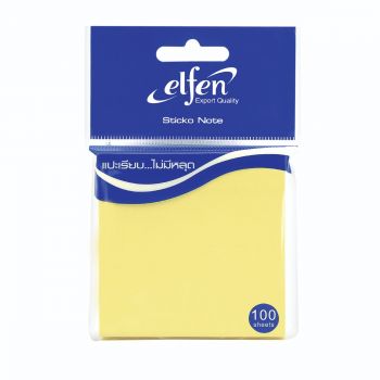 กระดาษโน้ตกาวในตัว เอลเฟ่น สีเหลือง 3x3 (100แผ่น)