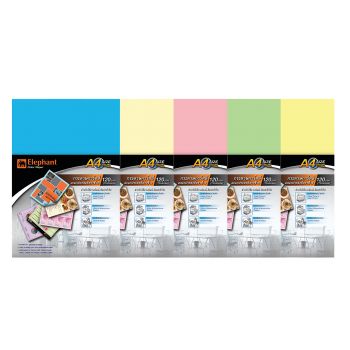 กระดาษการ์ดสี ตราช้าง A4 120 แกรม 50 แผ่น