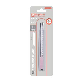คัตเตอร์ 9 มม. ตราช้าง PC-901 สีชมพู
