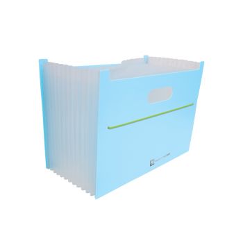 กล่องเอกสารขยายฐาน 13 ช่อง ตราช้าง รุ่น 01-EB สีฟ้า