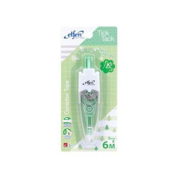 เทปลบคำผิด Elfen ทิคแท็ค 5มม. x 6ม. สีเขียว
