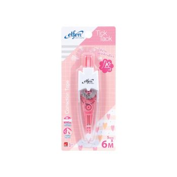 เทปลบคำผิด Elfen ทิคแท็ค 5มม. x 6ม. สีชมพู