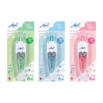 เทปลบคำผิด Elfen ทิคแท็ค 5มม. x 6ม. คละสี