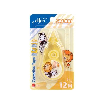 เทปลบคำผิด Elfen ซาฟารี 5มม. x 12ม. สีเหลือง