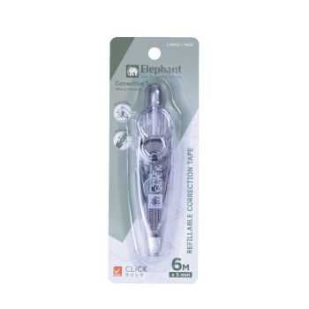 เทปลบคำผิด ตราช้าง Click 5มม. x 6ม. สีเทา
