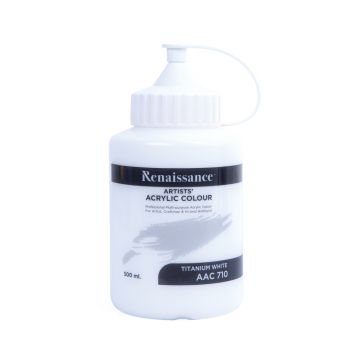 สีอะคริลิคเรนาซองซ์ รุ่นขวดเดี่ยว 500มล. เบอร์ 710 TITANIUM WHITE