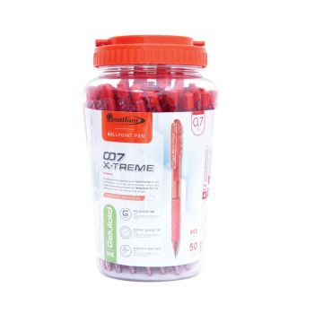 ปากกาลูกลื่น 0.7 มม. Quantum Geluloid X-treme 007 หมึกสีแดง (กระบอก 50 ด้าม)