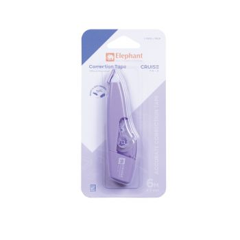 เทปลบคำผิดตราช้างรุ่น ครูซ 5มม. x 6ม. สีม่วง