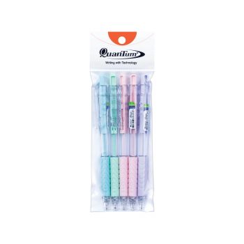 ปากกาลูกลื่น 0.5 มม. Quantum Geluloid X-treme M5 หมึกสีน้ำเงิน (คละสี) (แพ็ค 5 ด้าม)