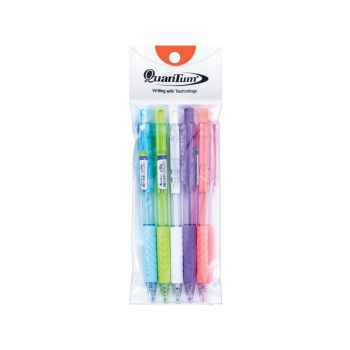 ปากกาลูกลื่น 0.7 มม. Quantum Geluloid X-treme 007 หมึกน้ำเงิน คละสี (แพ็ค 5 ด้าม)