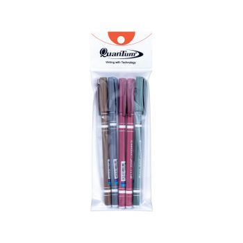 ปากกาลูกลื่น 0.5 มม. Quantum Skate 111S หมึกสีน้ำเงิน (คละสี) (แพ็ค 5 ด้าม)