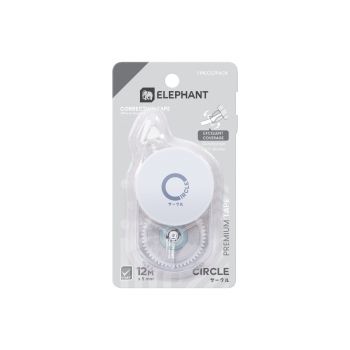 เทปลบคำผิดตราช้างรุ่น เซอร์เคิล 5มม. x 12ม. สีขาว