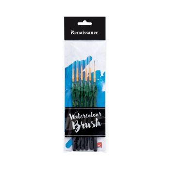 ชุดพู่กันตัดเส้นหัวกลม 6 ชิ้น Renaissance (ขนสั้น+ขนยาว)
