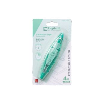 เทปลบคำผิด ตราช้าง Beam 5มม. x 4ม. สีเขียว