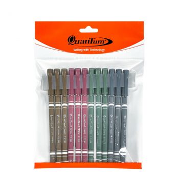 ปากกาลูกลื่น 0.5 มม. Quantum Skate 111S หมึกสีน้ำเงิน (คละสี) (แพ็ค 12 ด้าม)