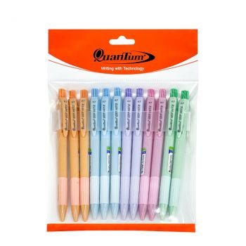 ปากกาลูกลื่น 0.7 มม. Quantum 007 Hitz Pastel หมึกน้ำเงิน (แพ็ค 12 ด้าม)