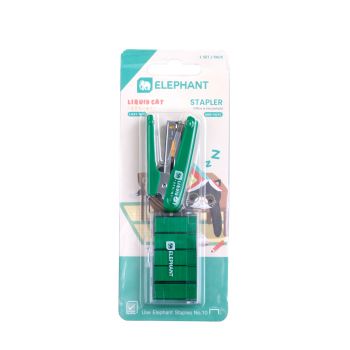 ชุดเครื่องเย็บพร้อมลวด ตราช้าง Mini-10/Y2 สีเขียว