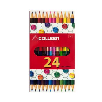สีไม้ Colleen 2 หัว 12 แท่ง 24 สี กล่องกระดาษ