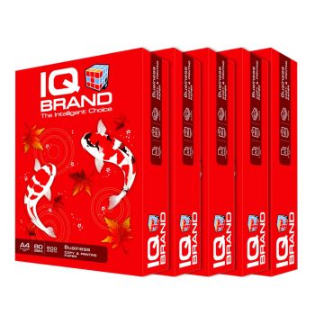 กระดาษถ่ายเอกสาร A4 IQ Brand 80แกรม ห่อแดง (5รีม/กล่อง)
