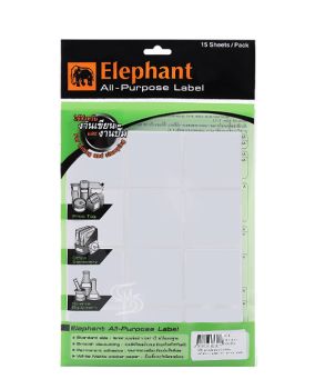 แล็บสติ๊กเกอร์ All-Purpose ตราช้าง เบอร์ A14 ขนาด 50X50 mm
