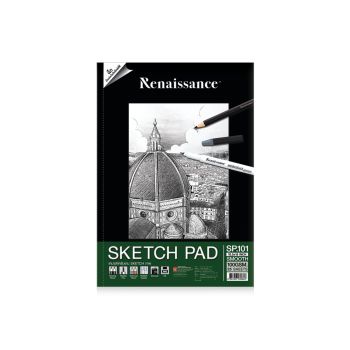 สมุดสเก็ตซ์ผิวเรียบริมลวด 100แกรม 25แผ่น เรนาซองซ์รุ่น SP101 10.5x15นิ้ว