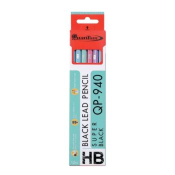 ดินสอดำ HB ควอนตั้ม QP940 (กล่อง 12 แท่ง) คละสี