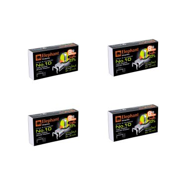 ลวดเย็บกระดาษ ตราช้าง เบอร์ 10 รุ่นบิ๊กบูม ( แพ็ค 4 กล่อง)