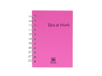 สมุดบันทึกปกแข็งริมลวดขนาด A6 สีชมพู ตราช้าง WHC203